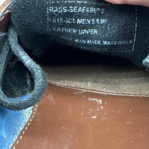 Gh Bass Seafarer Vintage Black Brown Leather Slip On Boat Loafer Men 9.5 - Picture 8 of 9